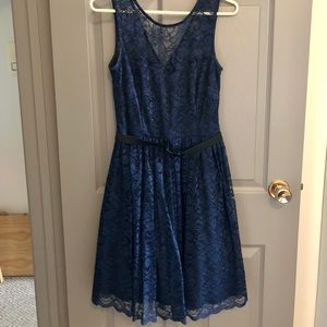Navy Blue Lace Dress